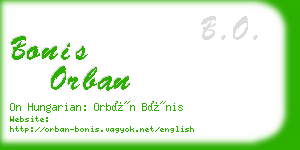 bonis orban business card